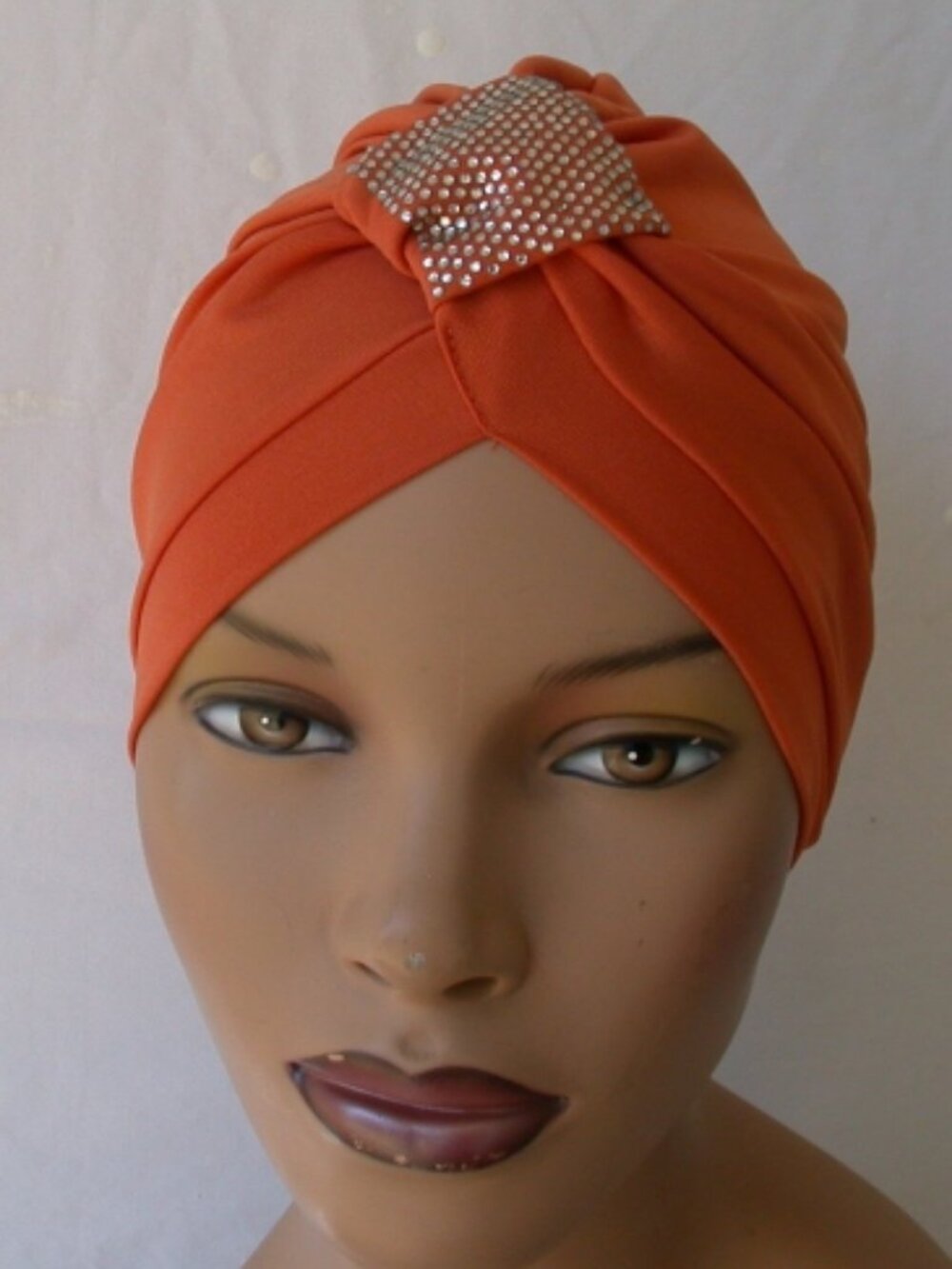 Pumpkin Spice Orange Fun and Flirty Fashion Chemo Hat Instant Turban Cap
